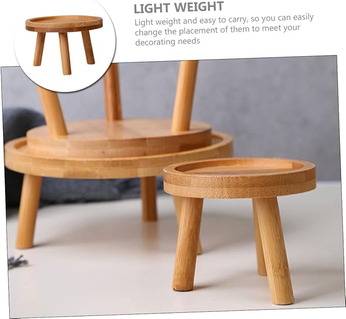 Happyyami Boho Room Decor Wooden Planter Stand for Home Flower Pot Holder Vase Display St