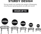 5 Pack Metal Plant Stands,Heavy Duty Potted Holder for Flower Pot,Indoor Outdoor Metal Rustproof Iron Garden Container Round Supports Rack for Planter
