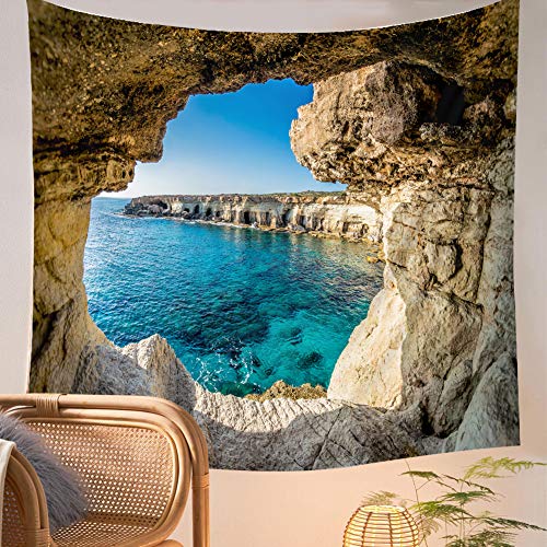 Llamazing Forest Tapestry - Magic Landscape for Living Room & Bedroom Decor (Sea, 60''L51''W) - color: Sea, size: 60"L x 51"W