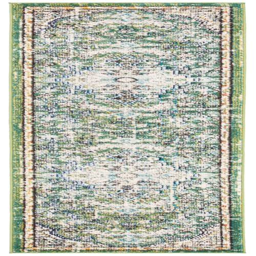 SAFAVIEH Madison Collection Runner Rug - 22' Runner, Green & Turquoise, Transitional Design, Slip Resistant & Stain Resistant, Ideal for High Traffic areas in Hallway, Bathroom & Kitchen (MAD447Y-222) - color: Green/Turquoise, size: 2'2" x 22' (Runner)