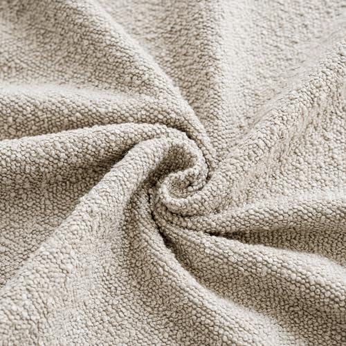 Foindtower Set of 2, Decorative Textured Boucle Throw Pillow Covers Accent Solid Pillow Cases Neutral Soft Cozy Couch Cushion Case for Chair Sofa Bedroom Living Room Home Decor 16 x 16 Inch,Oatmeal - color: Oatmeal, size: 16" x 16" (Pack of 2)