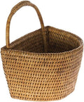 KOUBOO La Jolla Rattan Wall Storage Basket with Handle, Hanging Basket, Decorative, Storage Bin for Plants, Flowers, Home Office Organizer, Honey Brown, Small