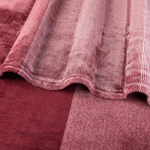 PAVILIA Red Ombre Fleece Throw Blanket for Couch, Soft Flannel Blanket for Sofa Bed Room, Plush Lightweight Burgundy Dark Maroon Red Gradient Blanket, Cozy Microfiber Decorative Gift Throw, 50x60 - color: Gradient - Wine, size: 50 x 60 Inches - Throw