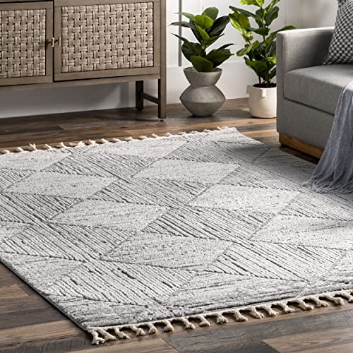 Nuloom Kerry Light Grey, 2'8" x 8', Geometric, Soft and Cozy, High Traffic, Stain Resistant, Easy Clean, Durable Runner for Bedroom, Living Room, Dining Space, Den, Foyer, Entryway - color: Kerry Light Grey, size: 2'8" x 8' (Rectangular)