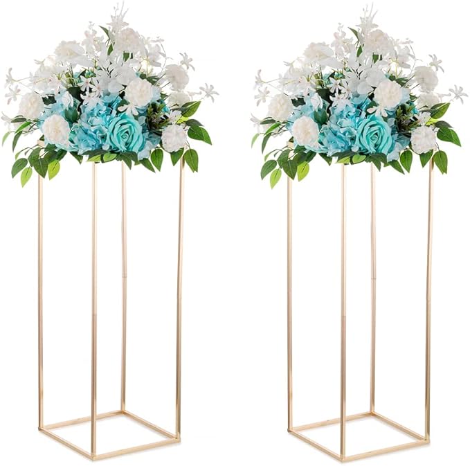 Gold Plant Stand Indoor: 31.5” Tall Pedestal Stand for Wedding Centerpieces Party Event Center Pieces Decoration for Table Home Decor 2 PCS