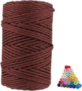 FLIPPED 100% Natural Cotton Macrame Cord,5mm x110 Yards Macrame Cords Colored Cotton Macrame Rope Craft Cord for DIY Crafts Knitting Plant Hangers Christmas Wedding Décor（Dark Brown）…