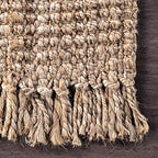 Nuloom Daniela Natural, 2' x 3', Handmade, Jute, Tassel, Soft and Textured, High Traffic, Stain Resistant, Easy Clean, Durable Area Rug for Bedroom, Living Room, Dining Space, Foyer, Entryway - color: Natural, size: 2' x 3' (Rectangular)