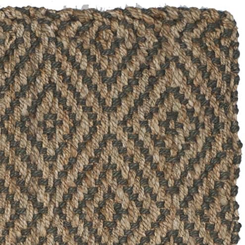 SAFAVIEH Natural Fiber Collection Area Rug - 9' Square, Natural & Grey, Handmade Jute, Ideal for High Traffic Areas in Living Room, Bedroom (NF181D)