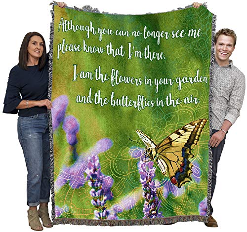 Pure Country Weavers Although You Can No Longer See Me Please Know that I'm There Blanket - Sympathy Bereavement Gift Tapestry Throw Woven from Cotton - Made in the USA (72x54) - color: I'm There, size: 72" x 54"