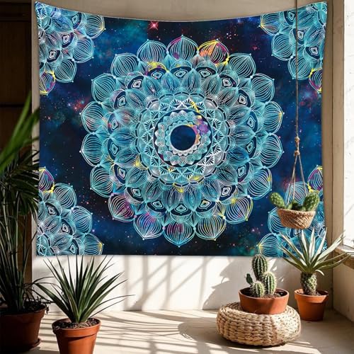 Bohemian Tapestry Large Mandala Wall Hanging Geometric Decorative Wall Art Colorful Wall Decor for Living Room - color: Kaleidoscope1, size: 79"L x 59"W