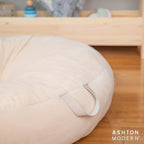 Large Floor Cushion for Kids - 32 inch Cream Round Floor Pillow for Kids Classroom, Throw, Decorative Pillow, Lounger Reading Nook