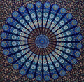 Bless International Handmade Indian hippie Bohemian Psychedelic Peacock Mandala Wall hanging College Dorm Beach Throws Table Cloth Bedding Tapestry (Blue Green, Twin(54x72Inches)(140x185cms)) - color: Blue Green, size: 72"L x 54"W