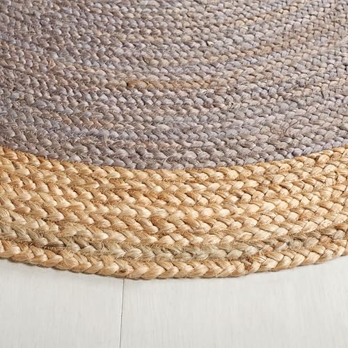 SAFAVIEH Natural Fiber Collection Area Rug - 2'6" x 4' Oval, Grey & Natural Brown, Handmade Jute, Braided Border Design (NF801F) - color: Grey/Natural, size: 2'6" x 4' (Oval)