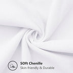 decorUhome Summer Chenille Soft Cozy Throw Pillow Covers 12x20 Set of 2, Modern Farmhouse Boho Velvet Decorative Pillow Cases with Stitched Edge for Couch Sofa Bed Home Decor, White