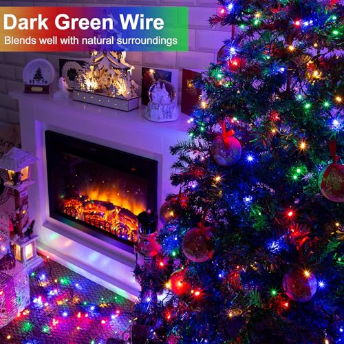 2 Pack Christmas Lights Outdoor, Total 200FT 600LED String Lights for Outside Waterproof with 8 Modes, Connectable Fairy Twinkle Lights for Indoor Patio Garden Party Decorations, Multicolor - color: Multicolor, size: 200FT 600LED