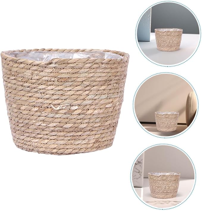 Large Storage Willow Flower Basket Seagrass Plant Basket Woven Planter for Plants