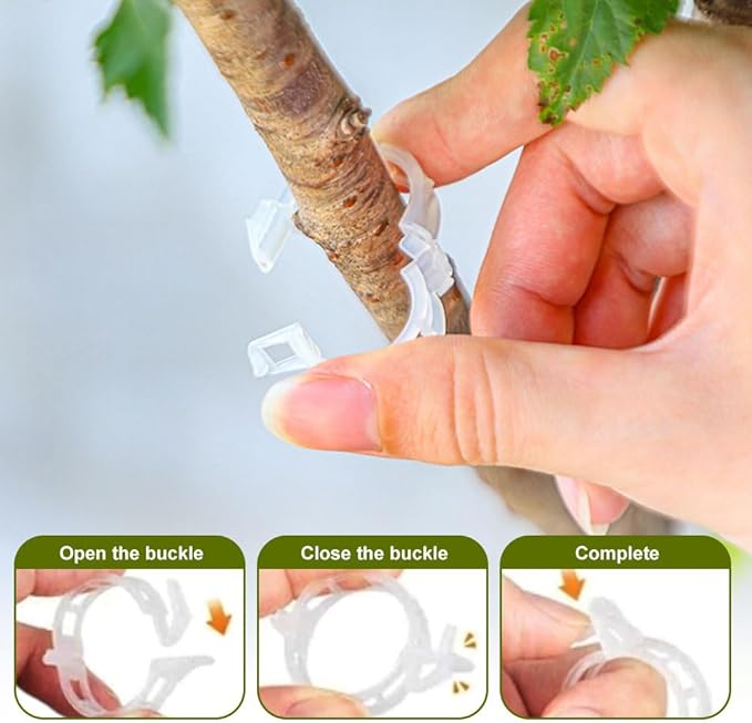 Thickened Plant Fixing Clip 100Pcs, 2025 Summer New Tomato Grape Vine Vegetables Plant Fixing Clips, Upgrade Plant Support Clips Reusable Garden Clips Secured Plastic Plant Clip (300, White)