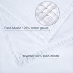 YINFUNG Quilted Euro Sham White Set of 2 Muslin Cotton 26×26 European Pillow Cover Tassel Fringe Boho Decorative Textured Gauze Moroccan Soft Suqare for Bed Couch Sofa Bright White