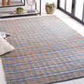 SAFAVIEH Natural Fiber Collection Accent Rug - 3' x 5', Blue & Natural, Handmade Boho Stripe Rustic Jute & Cotton Jute, Ideal for High Traffic Areas in Entryway, Living Room, Bedroom (NFB656M) - color: Blue/Natural, size: 3' x 5' (Rectangular)