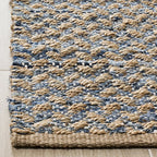 SAFAVIEH Area Rug 8x10 - Cape Cod Collection - Large - Blue & Natural, Handmade Braided Jute, Boho Design, Ideal for Living Room, Bedroom, Office, Dining Space (CAP305M) - color: Blue/Natural, size: 8' x 10' (Rectangular)