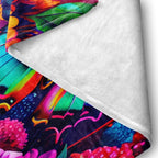 Butterfly Gifts for Women - Pink Rainbow Flying Butterfly Throw Blanket, Plush Fleece Blanket for Bed & Couch, Warm Throws for Kids & Adults - 60"x80"