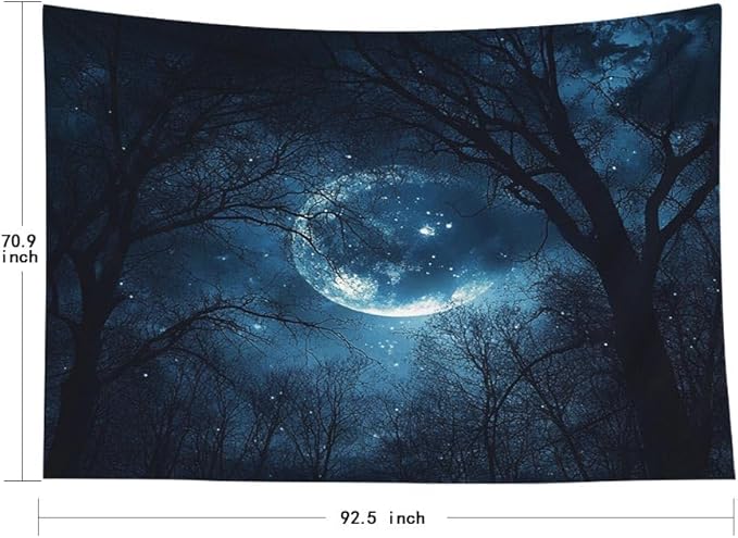 EMMTEEY Forest Tapestry Starry Sky Night Forest 92.5X70.9 Inch Extra Large Tapestry Wall Art Hanging Tapetries for Bedroom Living Room Dorm Décor