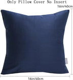 Thmyo 4-Pack 100% Cotton Comfortable Solid Decorative Throw Pillow Case Square Cushion Cover Pillowcase Sublimation Blank Pillow Covers Christmas DIY Throw Pillowcase(16x16inch/40x40cm,Midnight Blue)