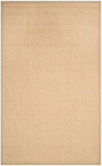 SAFAVIEH Area Rug 6' Square - Natural Fiber Collection - Maize & Linen Color, Sisal, Woven Design with Border (NF141B)