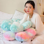 lannery Flower Plush Throw Pillows, Flower Floor Pillow Seating Cushion Toy for Reading, Room, Watching TV (19.7", Blue)