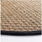 SAFAVIEH Area Rug 4' Round - Natural Fiber Collection - Natural & Black, Seagrass, Basketweave Pattern with Border (NF114C)