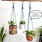 Set of 3 Macrame plant hanger for pots 4-10” live plants indoor and outdoor decor hanging plant holder Boho décor Plant stand Indoor plant shelf for Hanging planter for plant pots (Peacock Blue)