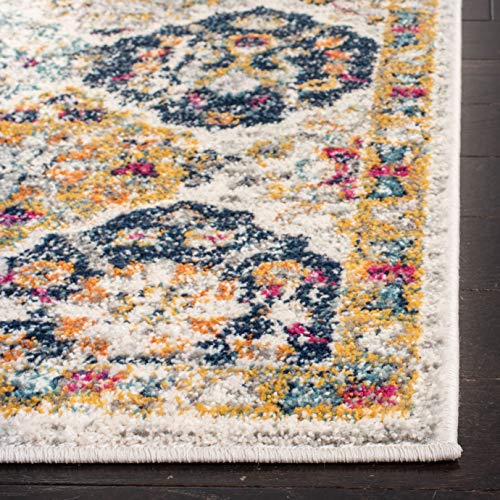 SAFAVIEH Madison Collection Runner Rug - 2'3" x 14', Cream & Multi, Boho Chic Distressed Design, Non-Shedding & Easy Care, Ideal for High Traffic Areas in Living Room, Bedroom (MAD611B) - color: Cream/Multi, size: 2'3" x 14' (Runner)