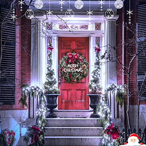 JMEXSUSS 2 Pack Solar String Lights Outdoor Waterproof, Total 66 FT 200 LED Solar Christmas Lights Outdoor, Twinkle Light for Christmas Tree Outside Garden Yard Xmas Decor, White - color: White, size: 100LED*2