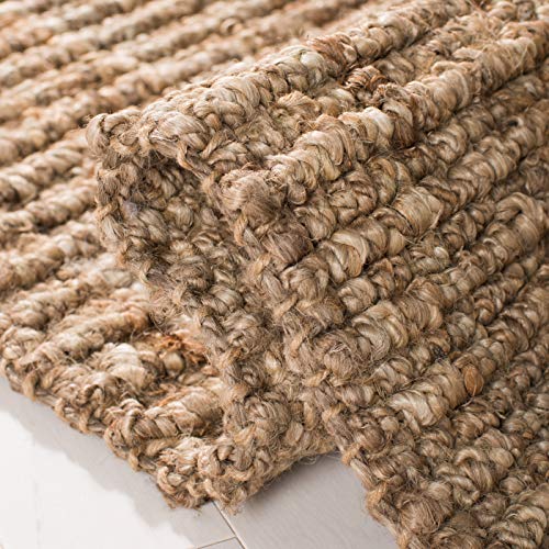 SAFAVIEH Natural Fiber Collection Runner Rug - 2'6" x 10', Natural & Grey, Handmade Jute, Farmhouse Style, Chunky Textured Thick Pile (NF447M) - color: Natural/Grey, size: 2'6" x 10' (Runner)