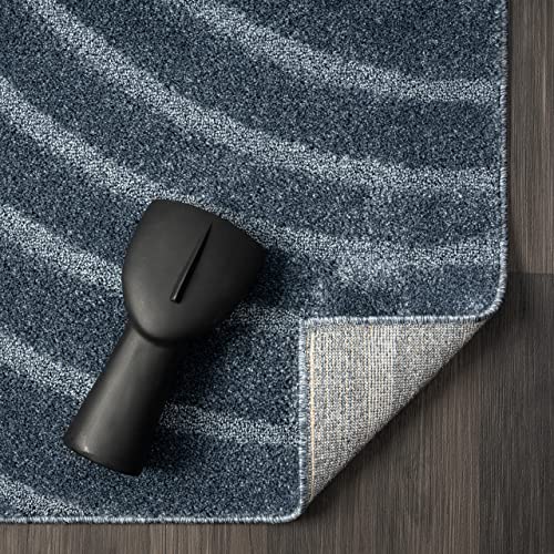 LUXE WEAVERS Modern Geometric Wave Blue 2x8 Area Rug - color: Blue, size: 2' x 8' (Runner)