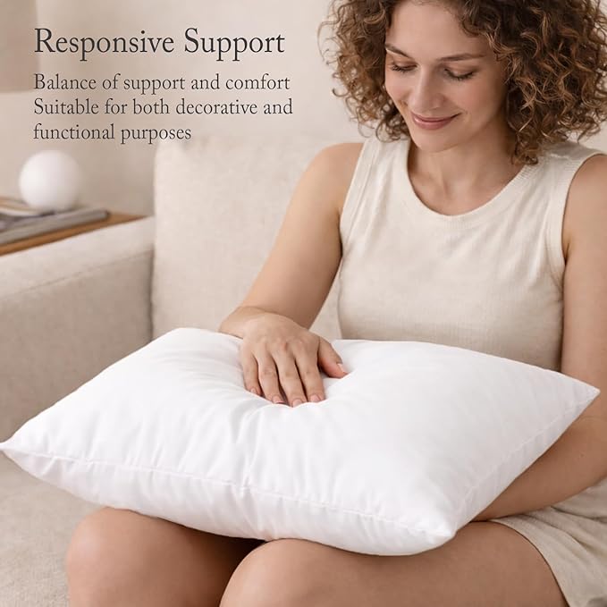 puredown® 16x16 Feather Down Pillow Insert, 1 Pack Throw Pillow Insert for Couch, Chairs, Office, Apartments