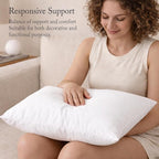 puredown® 18x18 Feather Down Pillow Inserts, 4 Pack Throw Pillow Inserts for Couch, Chairs, Office, Apartments