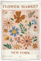 Chordity Danish Pastel Botanical Flower Market Aesthetic Tapestries Wall Hanging Tapestry Decorative Flag For Home Decor Living Room College Dorm Bedroom Banner Poster 40 * 60 Inch