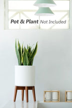 Mkono Plant Stand Mid-Century Modern Indoor (Plant and Pot NOT Included) Flower Holder Home Decor, Brown