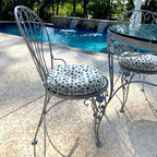 LVTXIII Outdoor Bistro Chair Cushions, 15"x15"x4" Round Patio Chair Cushions, All Weather Tufted Seat Cushions for Patio Furniture Use, Set of 2, Brush Blue - color: Brush Blue
