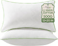 Ashler Home Deco 12x20 Pillows Insert (Set of 2) - Throw Pillow Inserts with 100% Cotton Cover - Lumbar Pillow Sofa Stuffer Pillow Inserts -Decorative White Couch Pillow