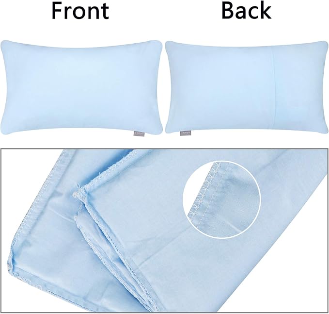 4-Pack 100% Cotton Lumbar Comfortable Solid Decorative Throw Pillow Case,Thmyo Rectangle Cushion Cover Pillowcase Sublimation Blank Pillow Covers DIY Throw Pillowcase(12x20inch/30x50cm, Light Blue)
