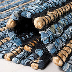SAFAVIEH Cape Cod Collection Area Rug - 10' x 14', Blue & Natural, Handmade Flat Weave Braided Jute & Cotton, Ideal for High Traffic Areas in Living Room, Bedroom (CAP363A) - size: 10' x 14' (Rectangular)