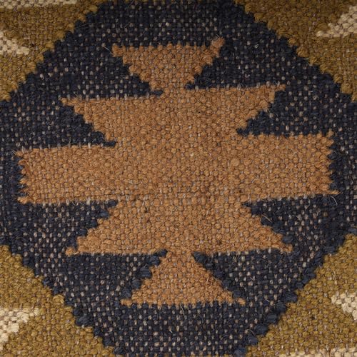 Indian Jute Wool Kilim Cushion Cover Handwoven Tribal Pillow Boho Rustic Decor for Sofa Chair Bed Multicolor Vintage Throw Pillow - color: Multi 13