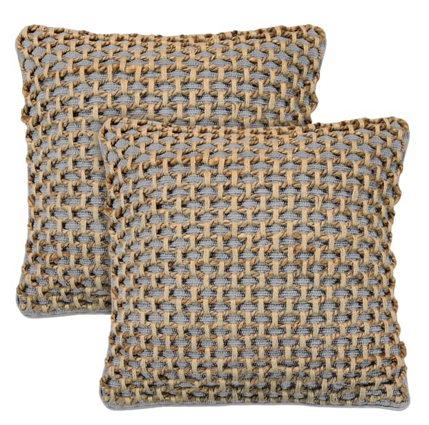 Boho Living 18x18 Grey Throw Pillow Covers only Pillow Insert not Included - Boho Pillow Covers Only, Pack of 2 - color: Grey, size: (2) 18" x 18" Pillow Covers