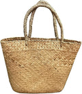 Cabilock Woven Tote Woven Bag Basket Tote Wicker Bag Seagrass Basket Garden Plant Container for Storage Laundry Picnic Beach Storage Bins Toys