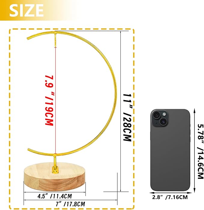 YY YEARCHY Awesomes Terrarium Ornament Display Stand Metal Stand Air Plant Stand Flower Pot Stand Holder Iron Pothook Stand for Hanging Glass Terrarium Globe Ball (1, Bright Gold)