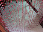 1x2 M Door String Curtain Rare Flat Silver Ribbon Thread Fringe Window Panel Room Divider Cute Strip Tassel for Wedding Coffee House Restaurant Parts, Claret - color: Claret Red
