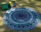 RAJRANG Hippie Tapestry Sea Green Printed Cotton Tapestry | 20x20 Inches D-72 Sheeting Wall Hanging for Bedroom & Living Room | Boho Mandala Decorative Art for Home Decor