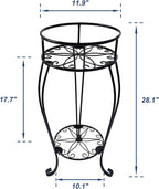 CASIMR 2 Tier Plant Stand, 2-Pack 28.1 inch Tall Metal Potted Holder Rack,Indoor Outdoor Multiple Flower Pot Shelf Rustproof Iron Garden Container for Garden Patio Living Room Corner Balcony, Black